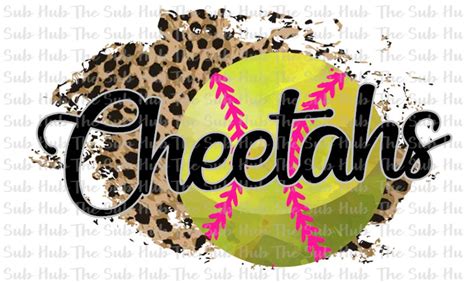 Cheetahs Softball Sublimation Design Png File Digital Etsy