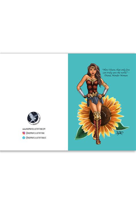 Wonder Ful Woman Greeting Card Insomniac Illustrations