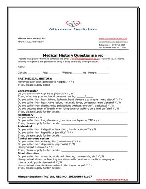 Fillable Online Health History Questionnaire ExampleFree PDF Fax