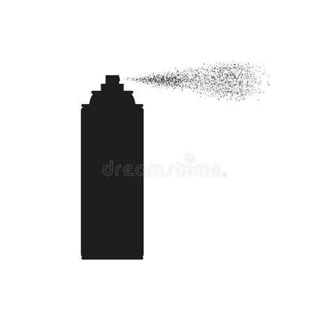 Aerosol Spray Can Silhouette Vector Illustration Isolated On White