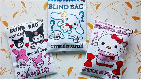 🎁blind Bag Paper 🎁 Hello Kitty 🐱🐰🦝asmr Sanrio Thememy Melodykurumi Satisfying Opening Blind