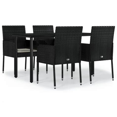 Mobilier D Ner De Jardin Et Coussins Pcs Noir R Sine Tress E Leroy