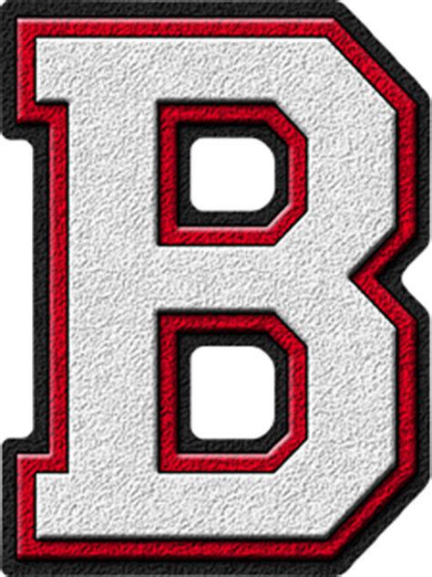 Presentation Alphabets White Cardinal Red Varsity Letter B