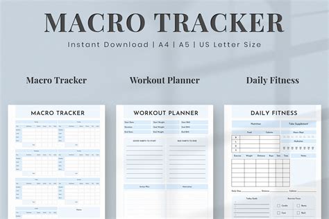 Macro Tracker Printable Planner A A By Snapybiz Thehungryjpeg