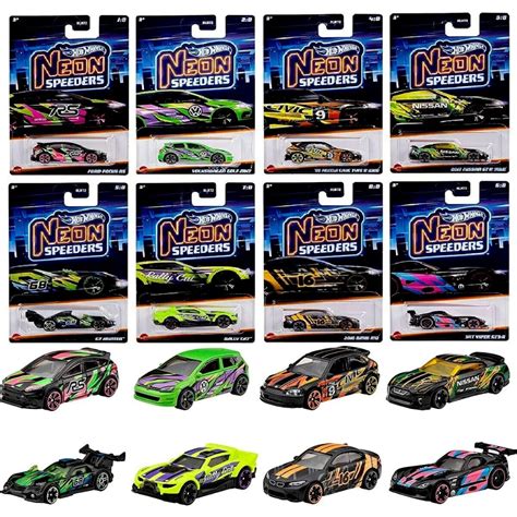 2023 Hot Wheels Neon Speeders Set Bmw Ford Focus Volkswagen Viper