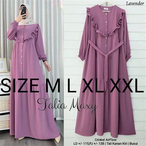 Jual Alfashion Talia Maxy Size M L Xl Xxl Matt Crinkle Airflow