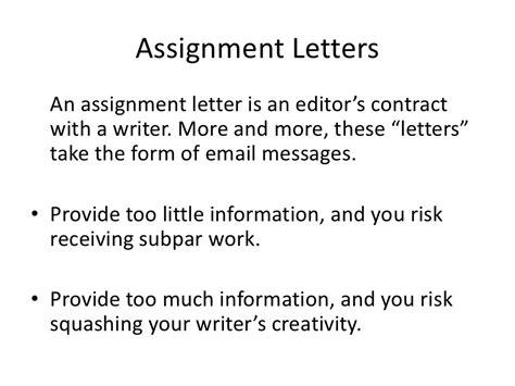 How To Write An Assignment Letter