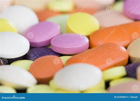 Many Tablets of Different Colors Stock Image - Image of treatment ...