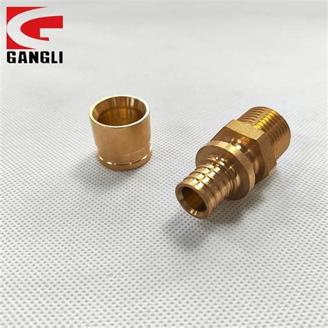 Brass Water Supply Fitting Pex Sliding Fitting Male Straight Cold