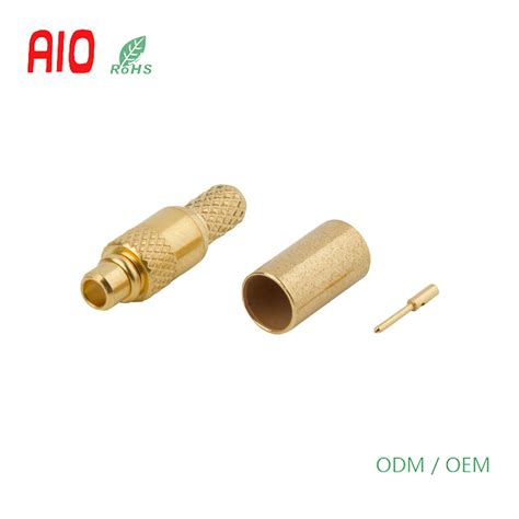 50 Ohm Straight Crimp Plug MMCX Male RF Coaxial Connector Rg 174 Rg 188