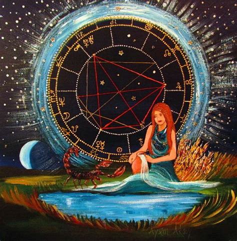 Birth Chart Painting © Aysem Aksoy Scorpio Aquarius Painting Watercolor Inspiration Zodiac Art