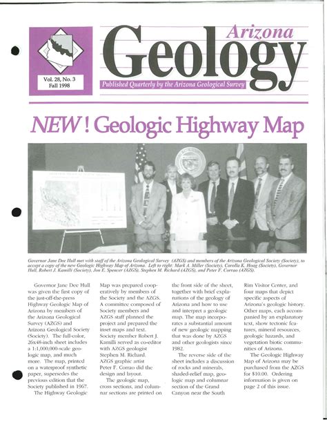Arizona Geology 1998 Fall Arizona Memory Project