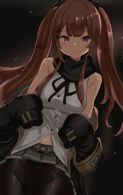 Anime Anime Girls Girls Frontline Ump9 Girls Frontline Long Hair Twintails Redhead Solo Artwork