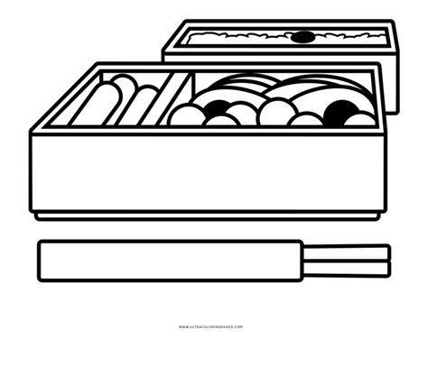 Bento Box Coloring Page - Clip Art Library