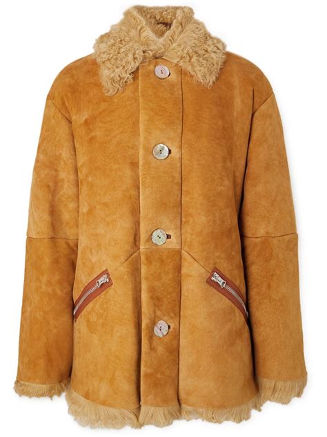 Acne Studios Shearling Jacket Orange Acne Studios