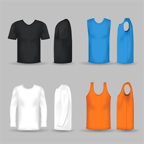 3D T Shirt With Different Sleeve Lenght Set 7119925 Vector Art At Vecteezy