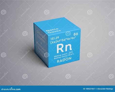 Adon Noble Gases Chemical Element Of Mendeleev S Periodic Table 3d Illustration Stock