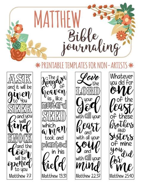 Matthew 4 Bible Journaling Printable Templates Illustrated Christian