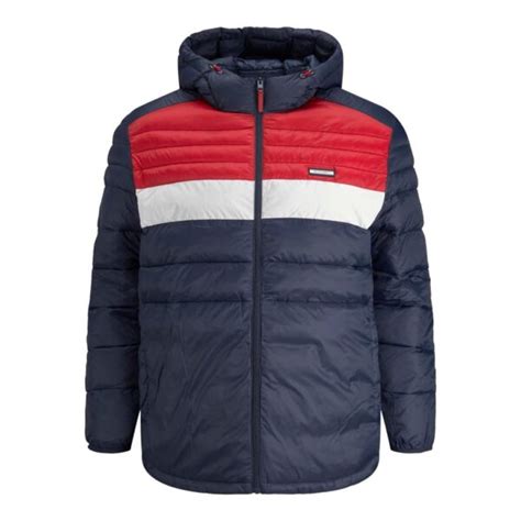 Jack Jones Puffer Hood Jacket Navy Bigmensfashion Grote Maten