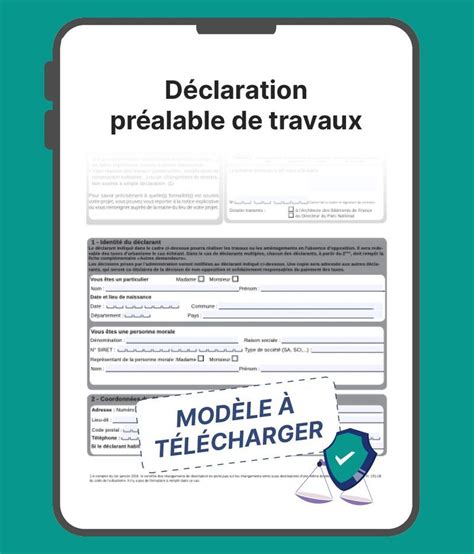 Déclaration préalable de travaux modèle gratuit à télécharger