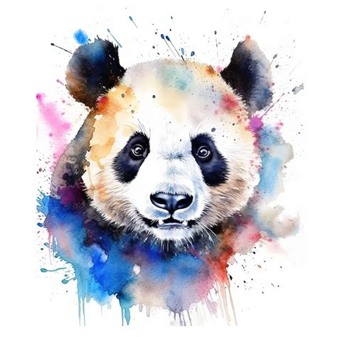 Premium AI Image Cute Watercolor Panda Illustration AI GenerativexA