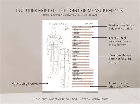 Printable Men Body Size Chart Fillable Men Measurement Form PDF Files ...