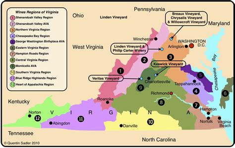 Map Of Virginia Wineries | Virginia Map