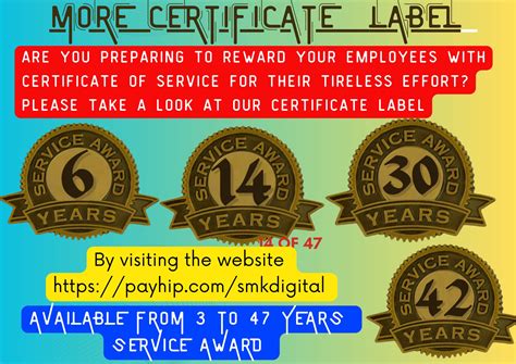 30 Years Service Award Certificate Template In Ms Word Etsy