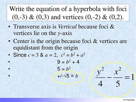 Vertex And Foci Of Hyperbola Focus A Hyperbola Has Two Axes Of