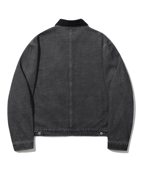 MUSINSA TRILLION CORDUROY COLOR DENIM WORK JACKET LIGHT GRAY