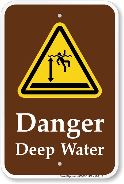 Danger Deep Water Sign With Graphic Quick Delivery Sku K2 0112