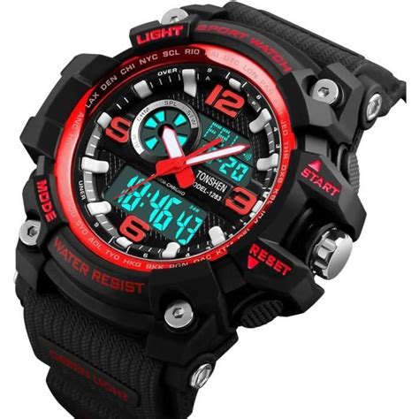 Simple Outdoor Sport Digitale Montre Homme Grand Cadran Led Analogique