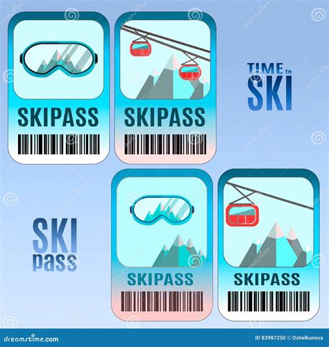 Set Of Vector Skipass Template Design 83985045