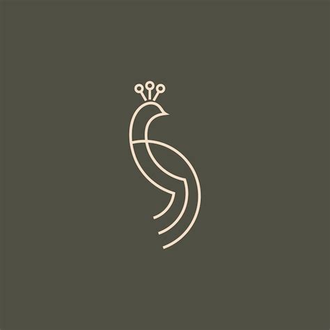 Premium Vector Luxury Peacock Logo In Minimalist And Simple Line Art