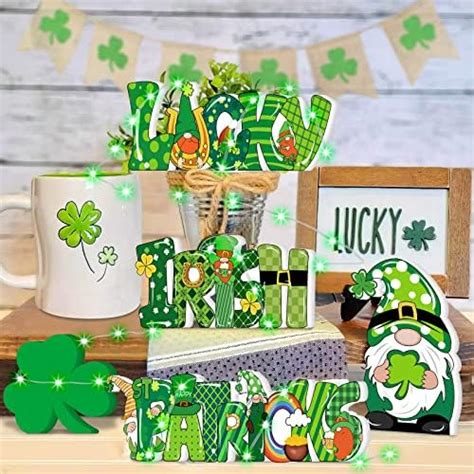 St Patricks Day Decorations Table Centerpieces St Patricks Day Table Signs With Gnome Shamrock