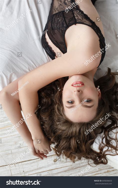 Sexy Brunette Bed Underwear Stock Photo 645830653 Shutterstock