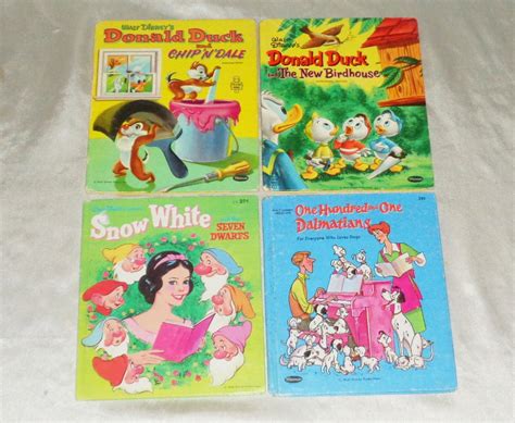 4 Walt Disney Whitman Tell A Tale Books 101 Dalmatians Snow White And The Seven Dwarfs And Donald