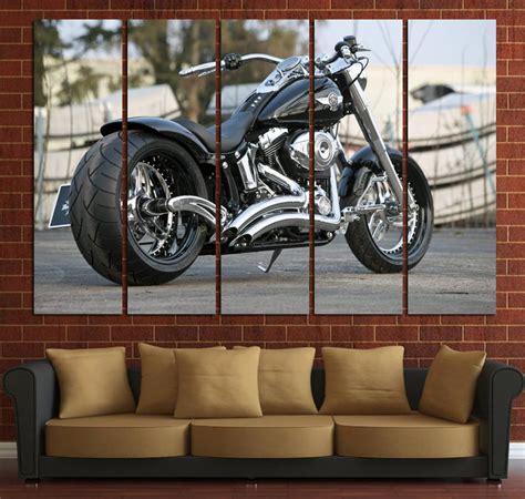 Harley Davidson Fatboy Wall Art Harley Davidson Wall Decor Etsy