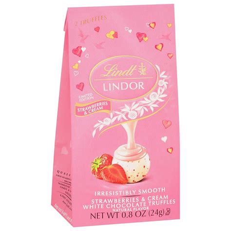 Lindt Lindor Strawberries And Cream White Chocolate Truffles Valentine