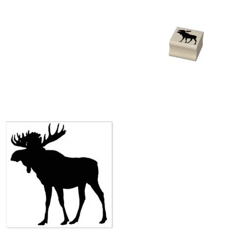 Rustic Bull Moose Silhouette Rubber Stamp | Zazzle