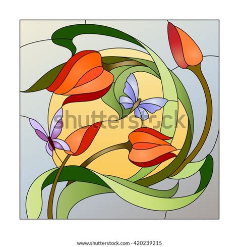 Stained Glass Pattern Stock Vector Royalty Free 420239215 Shutterstock