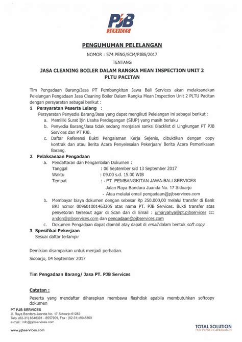 Pdf Pelelangan Pengadaan Jasa Cleaning Boiler Dalam Rangka Mean