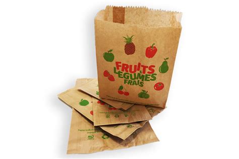 Grand Sachet Papier Kraft Fruits L Gumes Primeurs Toutembal