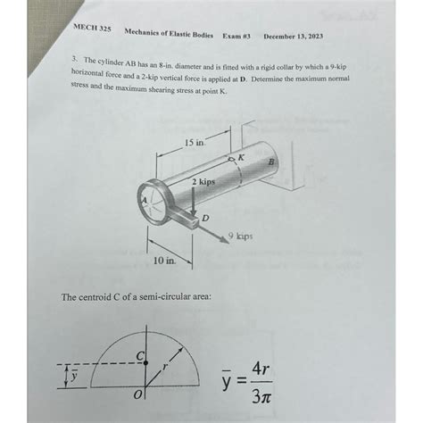 Solved MECH 325Mechanics of Elastic BodiesExam #3December | Chegg.com