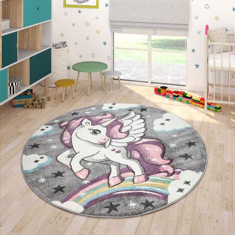 Paco Home Kinderteppich Bunt Grau Kinderzimmer Regenbogen Design