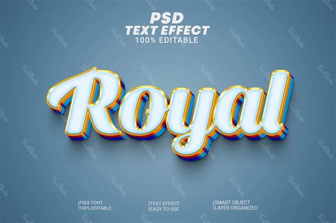 Royal Cursive Layered Metallic 3D Text Effect Effet De Texte 3D