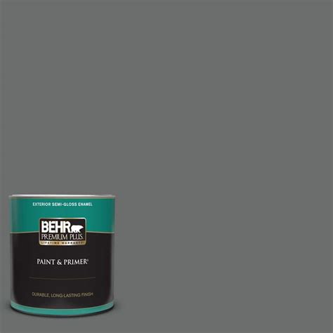 BEHR PREMIUM PLUS 1 Qt 770F 5 Dark Ash Semi Gloss Enamel Exterior