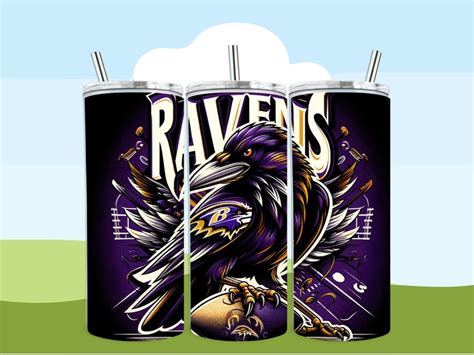 Baltimore Ravens Inspired Tumbler Wrap Sublimation Design Template