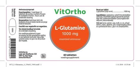 Vitortho L Glutamine Mg Tabletten Bol