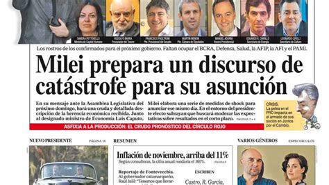 La Tapa Del Diario Perfil Del Domingo 3 De Diciembre De 2023 Perfil